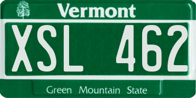 VT license plate XSL462