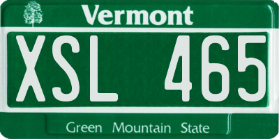 VT license plate XSL465