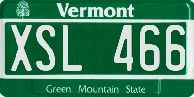 VT license plate XSL466