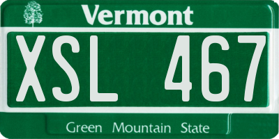 VT license plate XSL467
