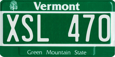 VT license plate XSL470