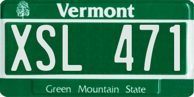 VT license plate XSL471