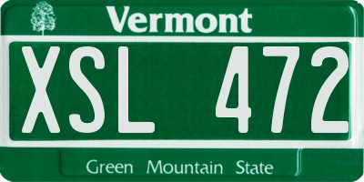 VT license plate XSL472
