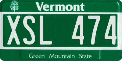 VT license plate XSL474