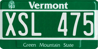 VT license plate XSL475