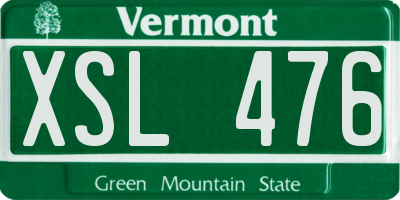 VT license plate XSL476