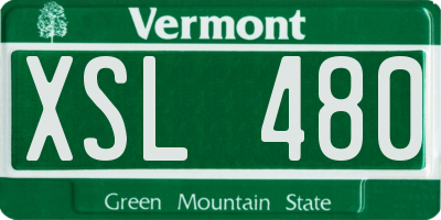 VT license plate XSL480