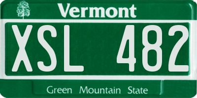 VT license plate XSL482
