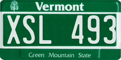 VT license plate XSL493