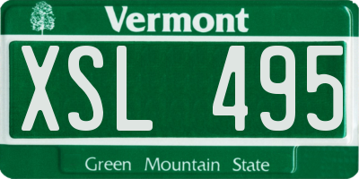VT license plate XSL495