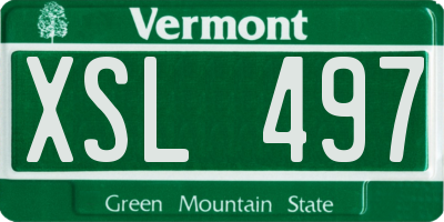 VT license plate XSL497