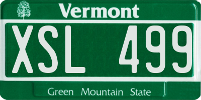 VT license plate XSL499