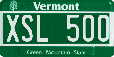 VT license plate XSL500