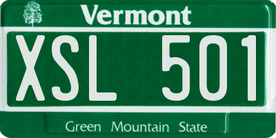 VT license plate XSL501