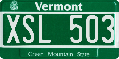 VT license plate XSL503