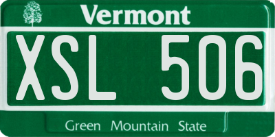 VT license plate XSL506