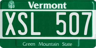 VT license plate XSL507