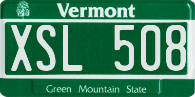 VT license plate XSL508