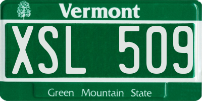 VT license plate XSL509