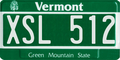 VT license plate XSL512