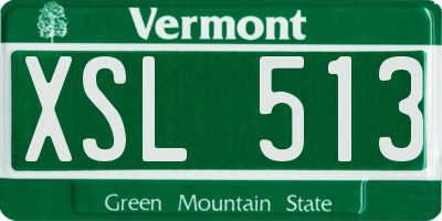 VT license plate XSL513