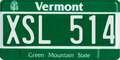 VT license plate XSL514