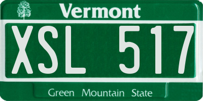 VT license plate XSL517