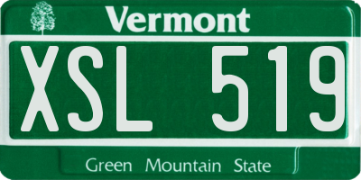 VT license plate XSL519
