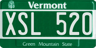 VT license plate XSL520