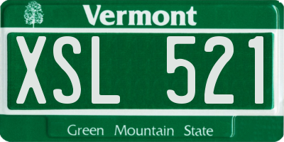 VT license plate XSL521