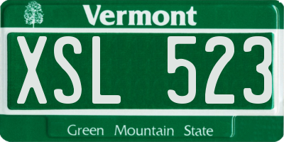 VT license plate XSL523