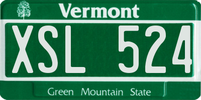 VT license plate XSL524