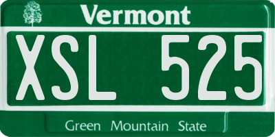 VT license plate XSL525