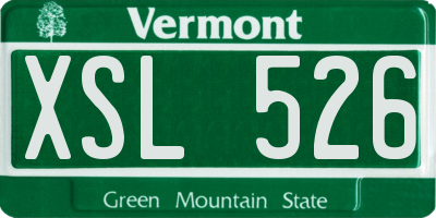VT license plate XSL526