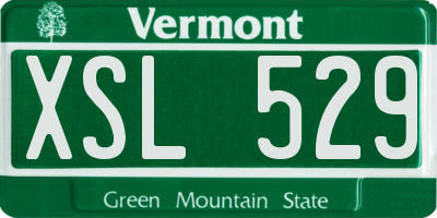 VT license plate XSL529