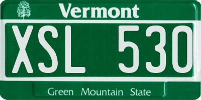 VT license plate XSL530