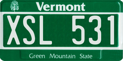 VT license plate XSL531