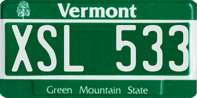 VT license plate XSL533