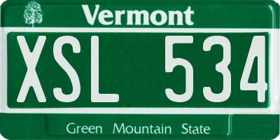 VT license plate XSL534