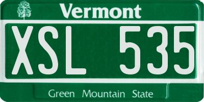 VT license plate XSL535