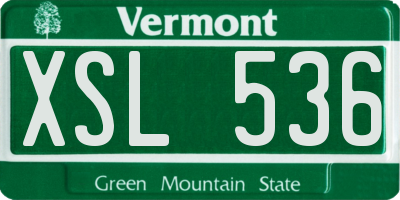 VT license plate XSL536