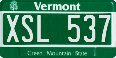 VT license plate XSL537