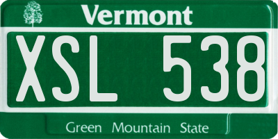 VT license plate XSL538