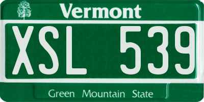 VT license plate XSL539