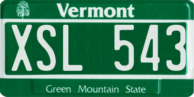 VT license plate XSL543