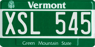 VT license plate XSL545