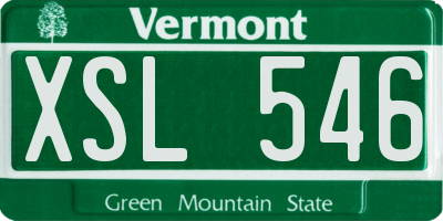 VT license plate XSL546
