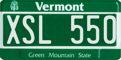 VT license plate XSL550