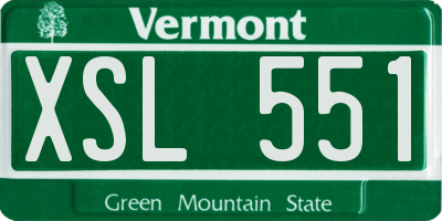 VT license plate XSL551
