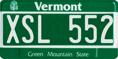 VT license plate XSL552